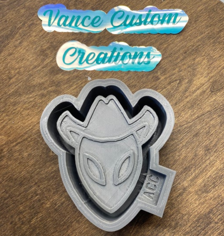 Alien With Cowboy Hat Freshie Mold