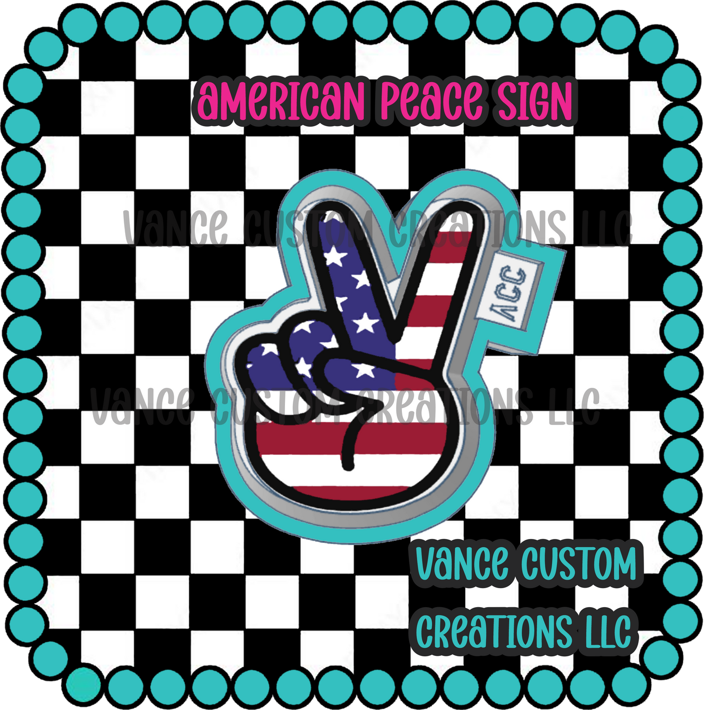 American Peace Sign Freshie Mold