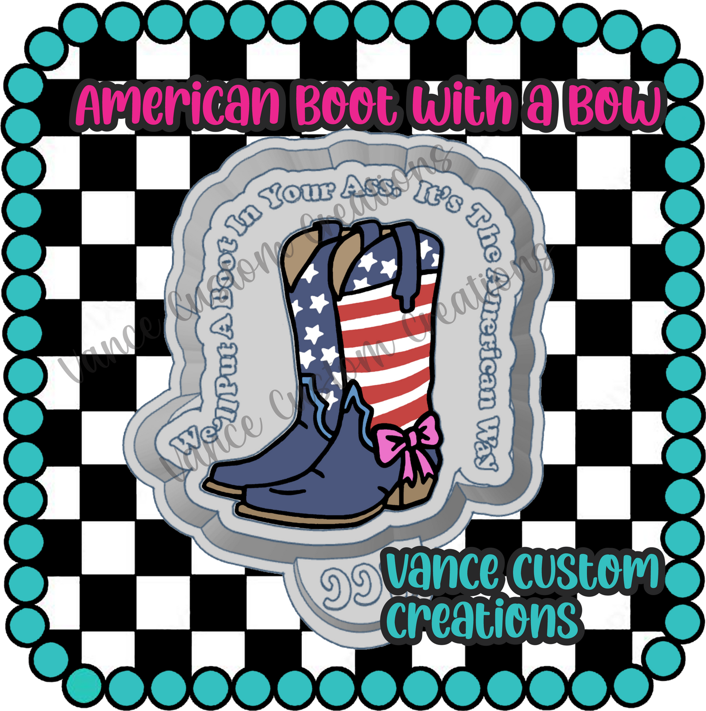 American Boot with Bow Freshie Mold