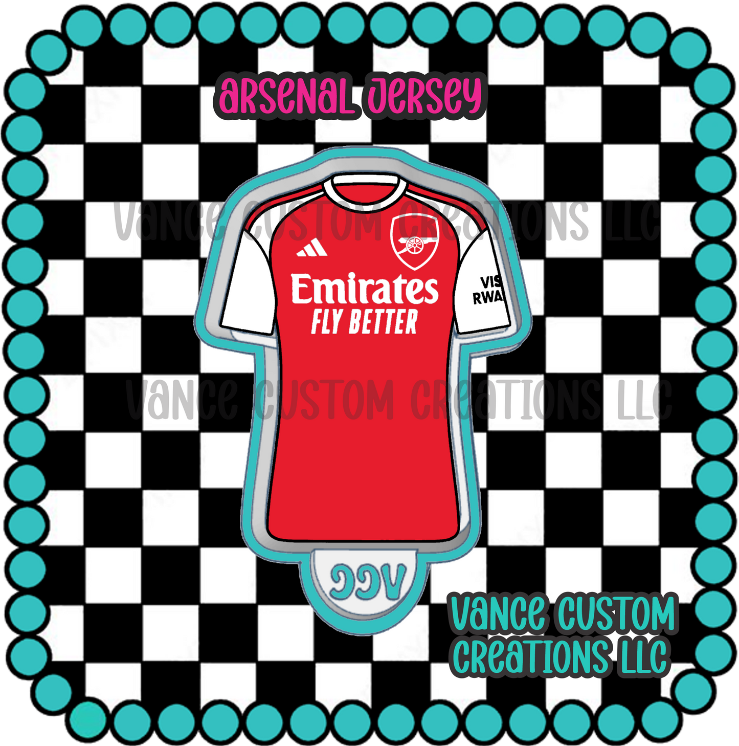 Arsenal Jersey Freshie Mold