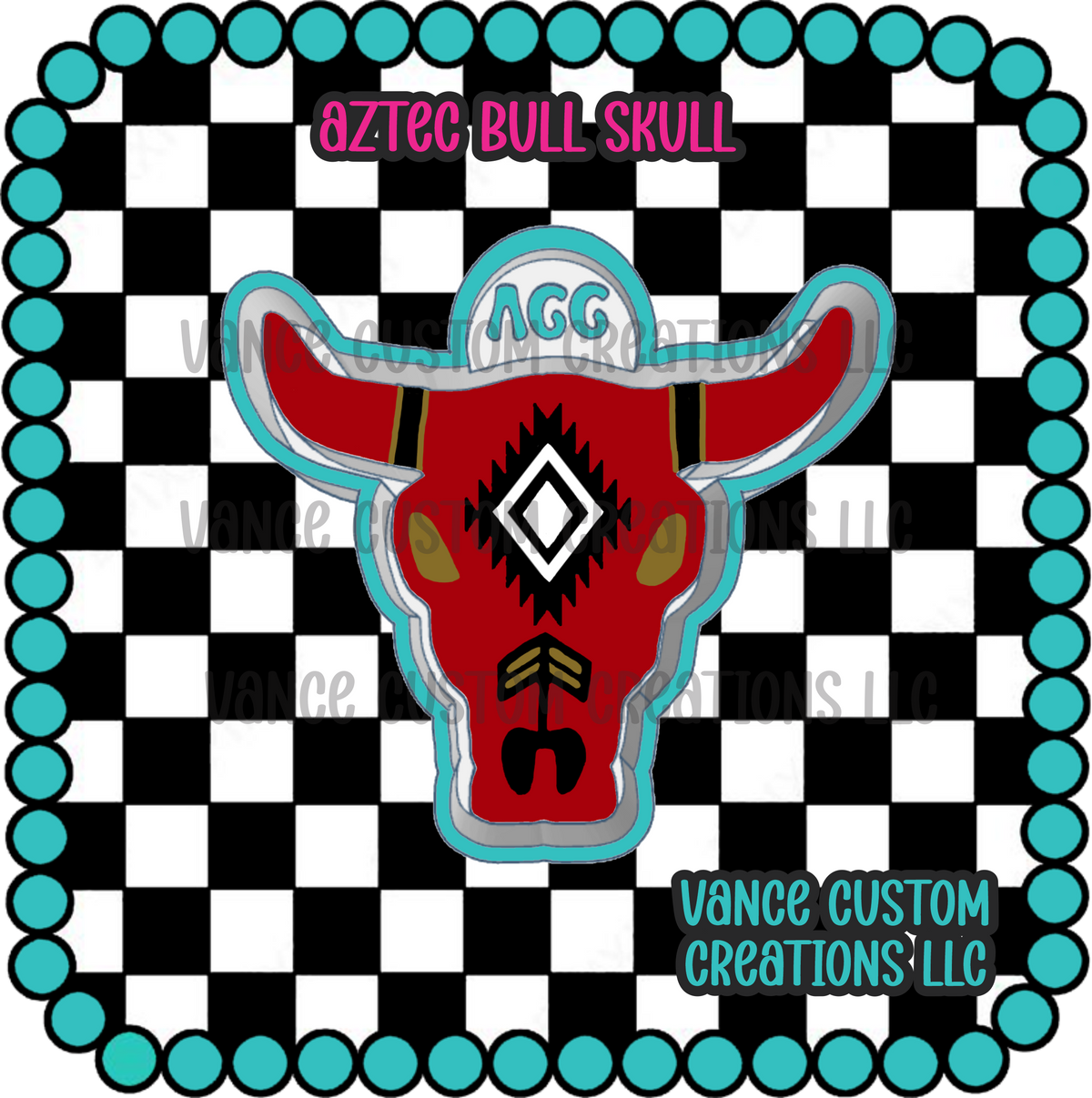 Aztec Bull Skull Freshie Mold