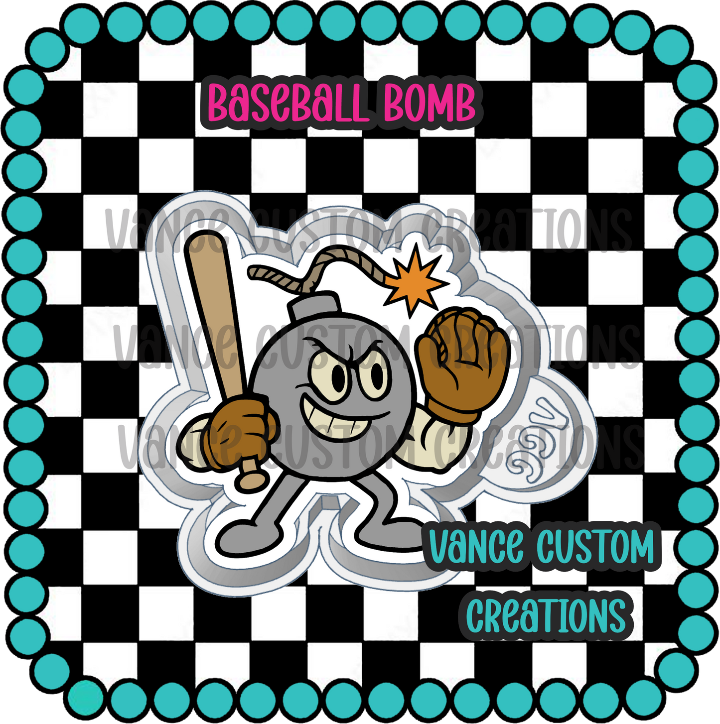 Baseball Bomb Freshie Mold