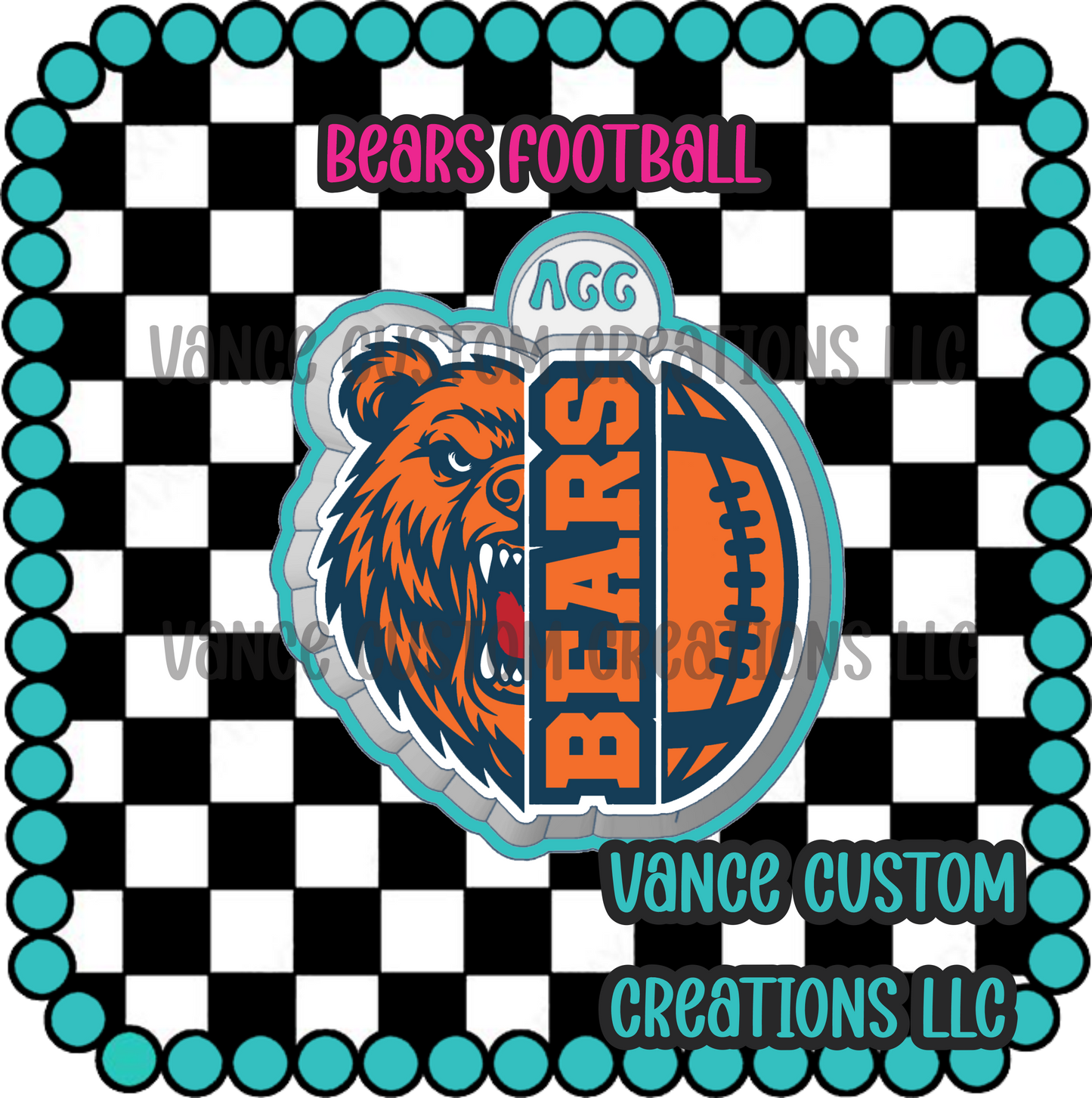 Bears Football Freshie Mold