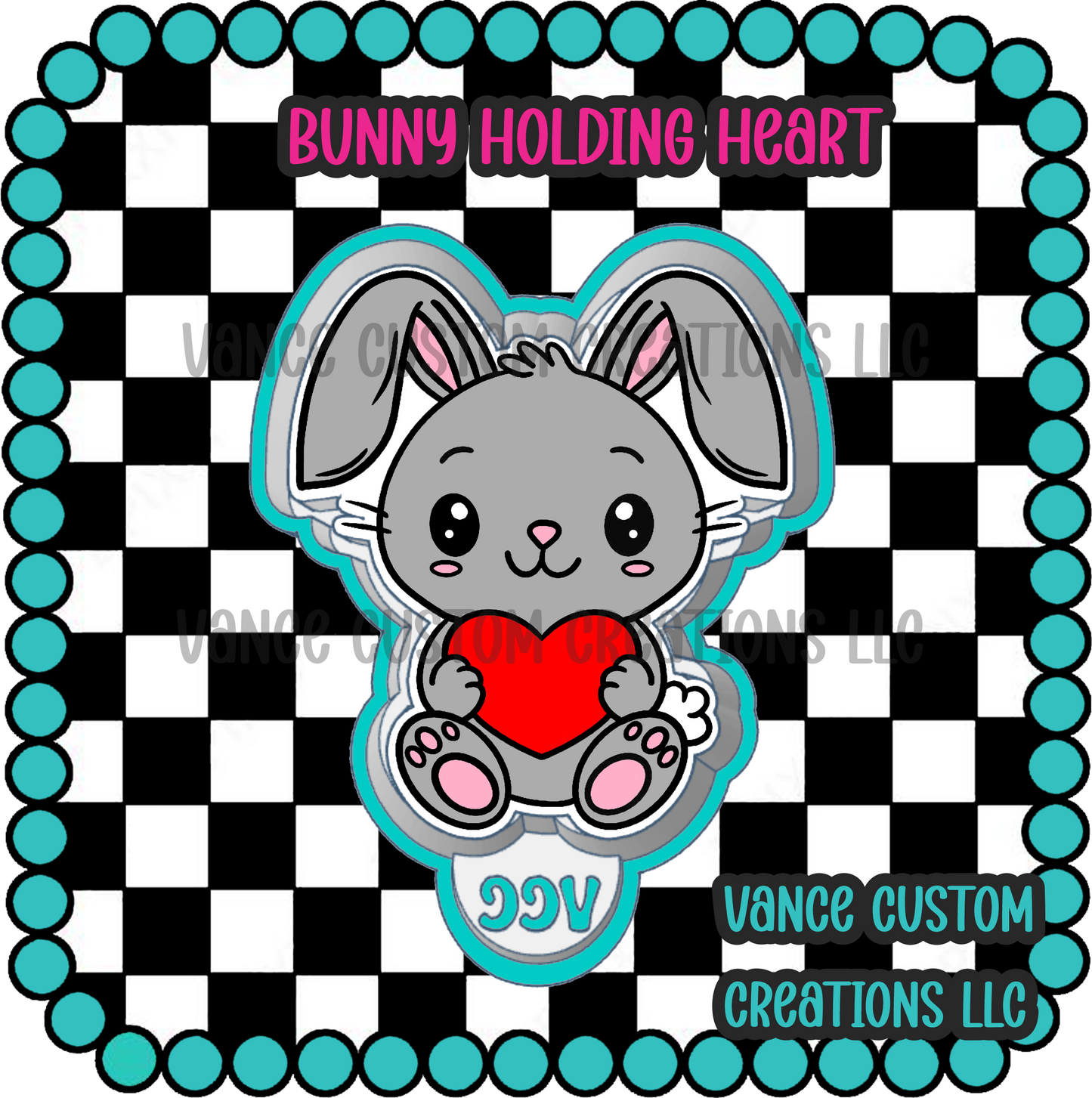 Bunny Holding Heart Freshie Mold