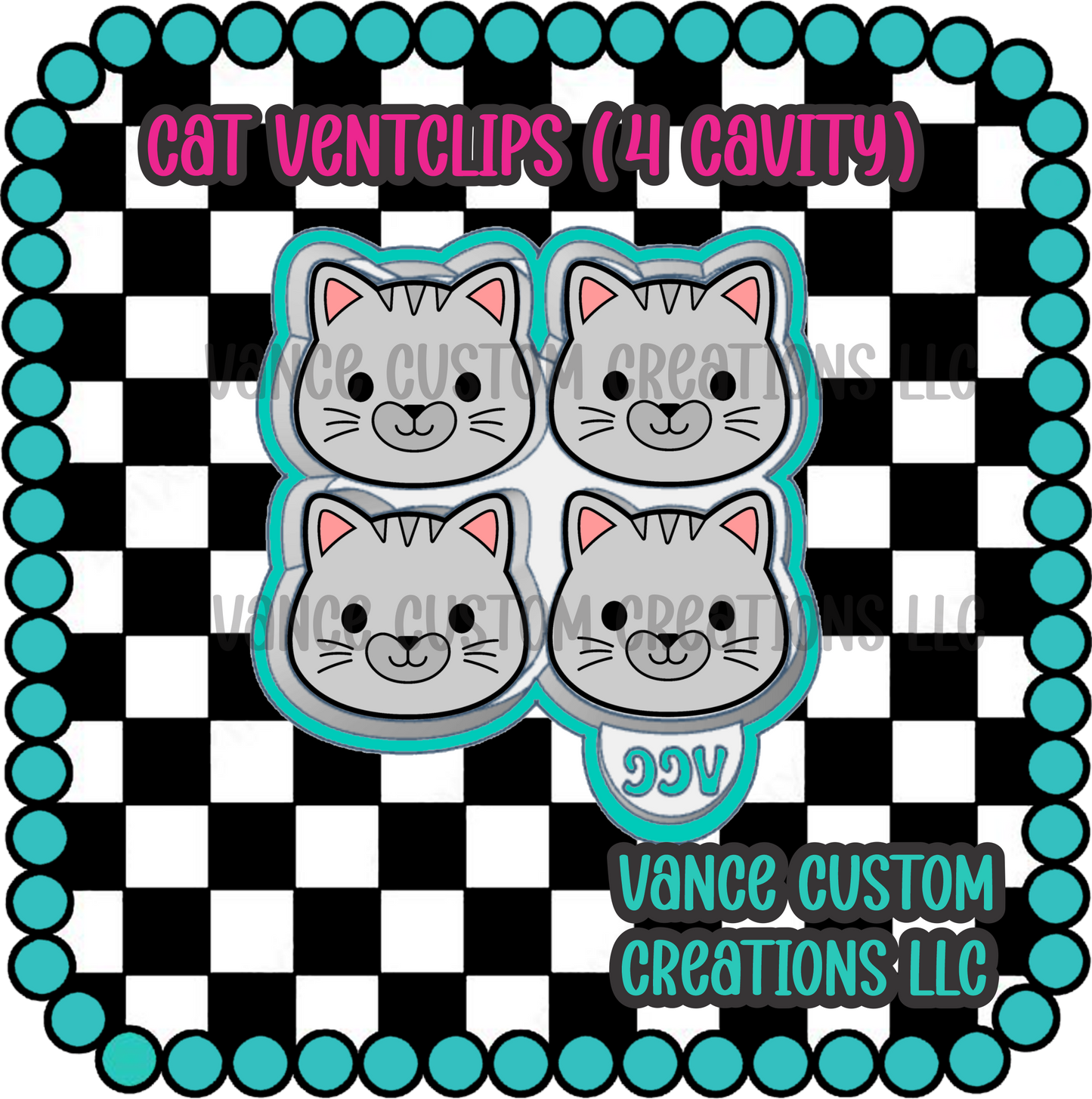 Cat Ventclip Freshie Mold (4 Cavity)