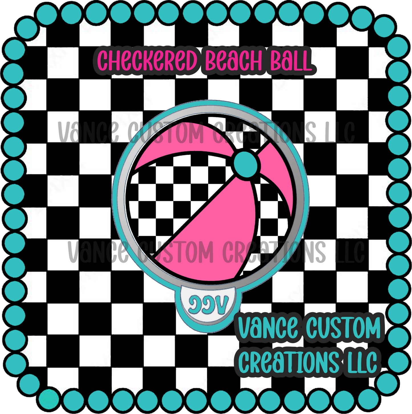 Checkered Beach Ball Freshie Mold