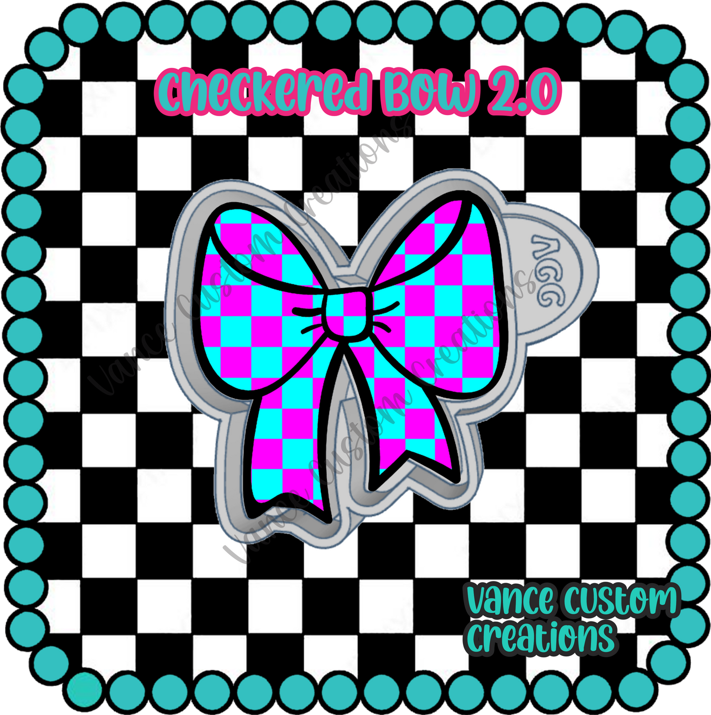 Checkered Bow 2.0 Freshie Mold