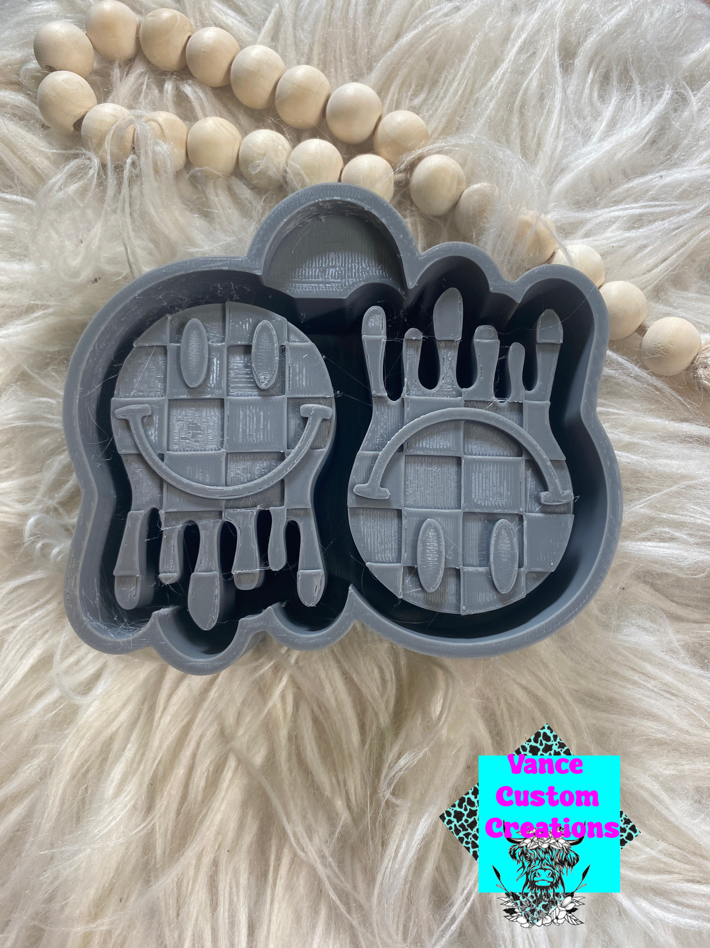 Checkered Dripping Smiley Set