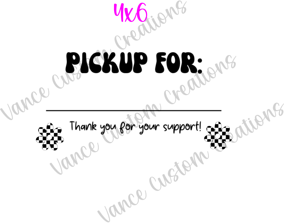 Checkered Pick Up For Thermal Sticker