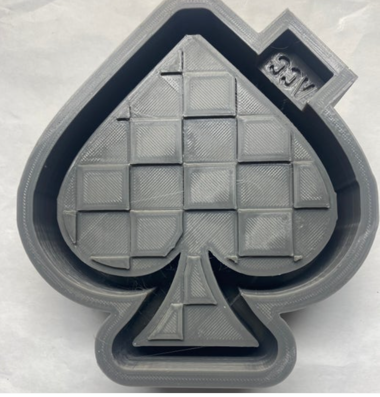 Checkered Spade Freshie Mold