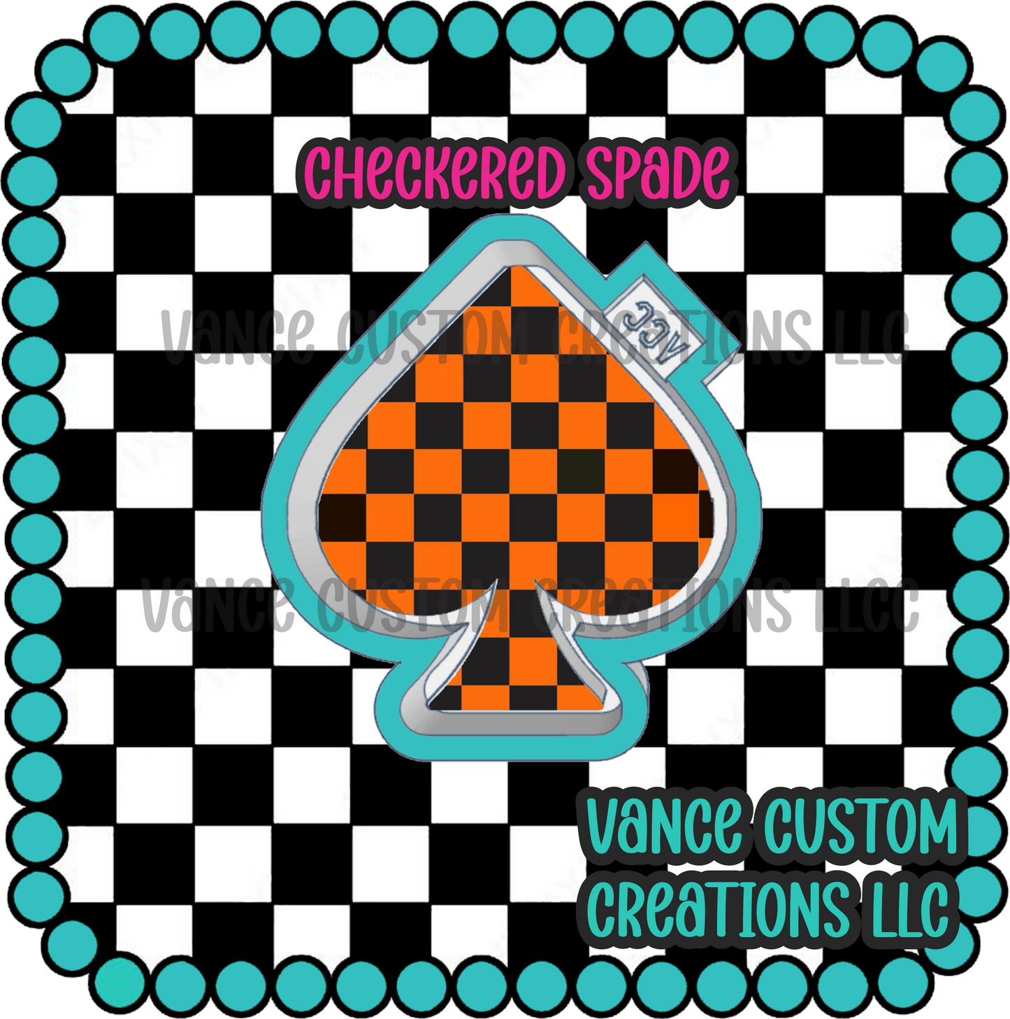 Checkered Spade Freshie Mold