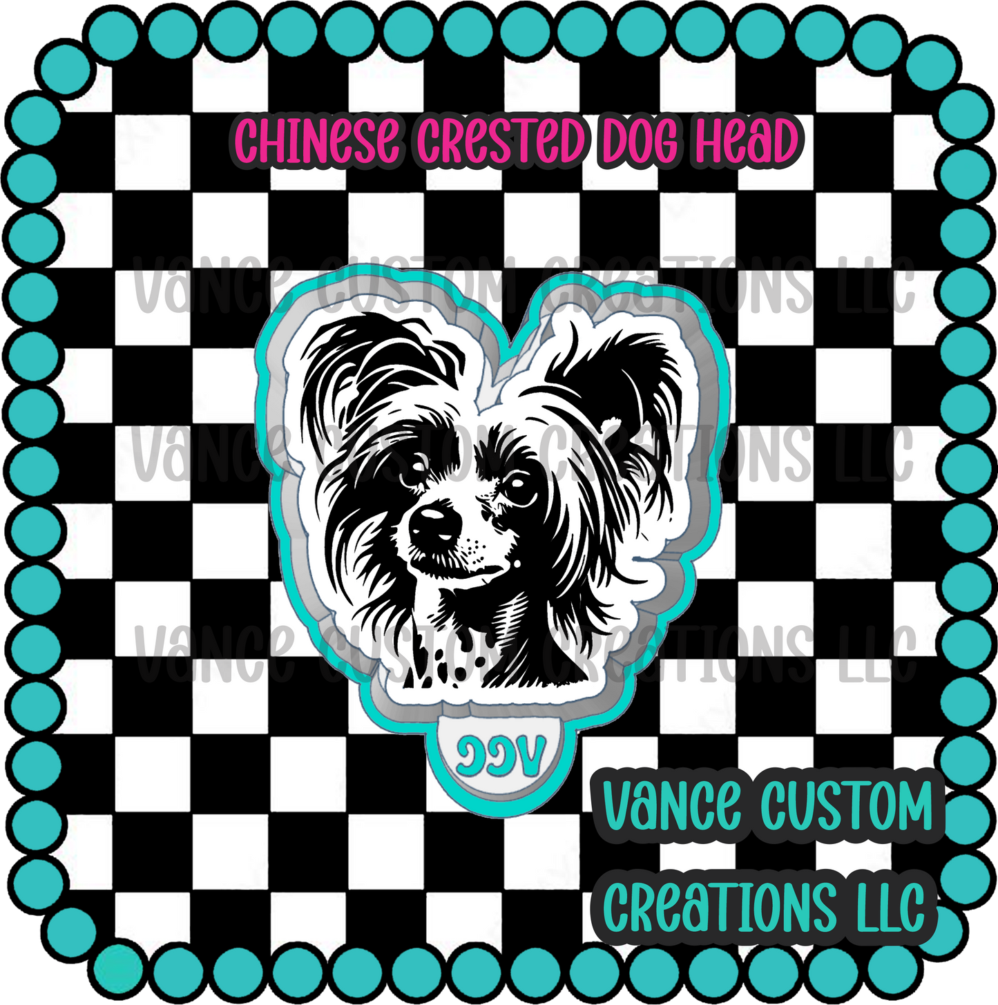 Chines Crested Dog Head Freshie Mold