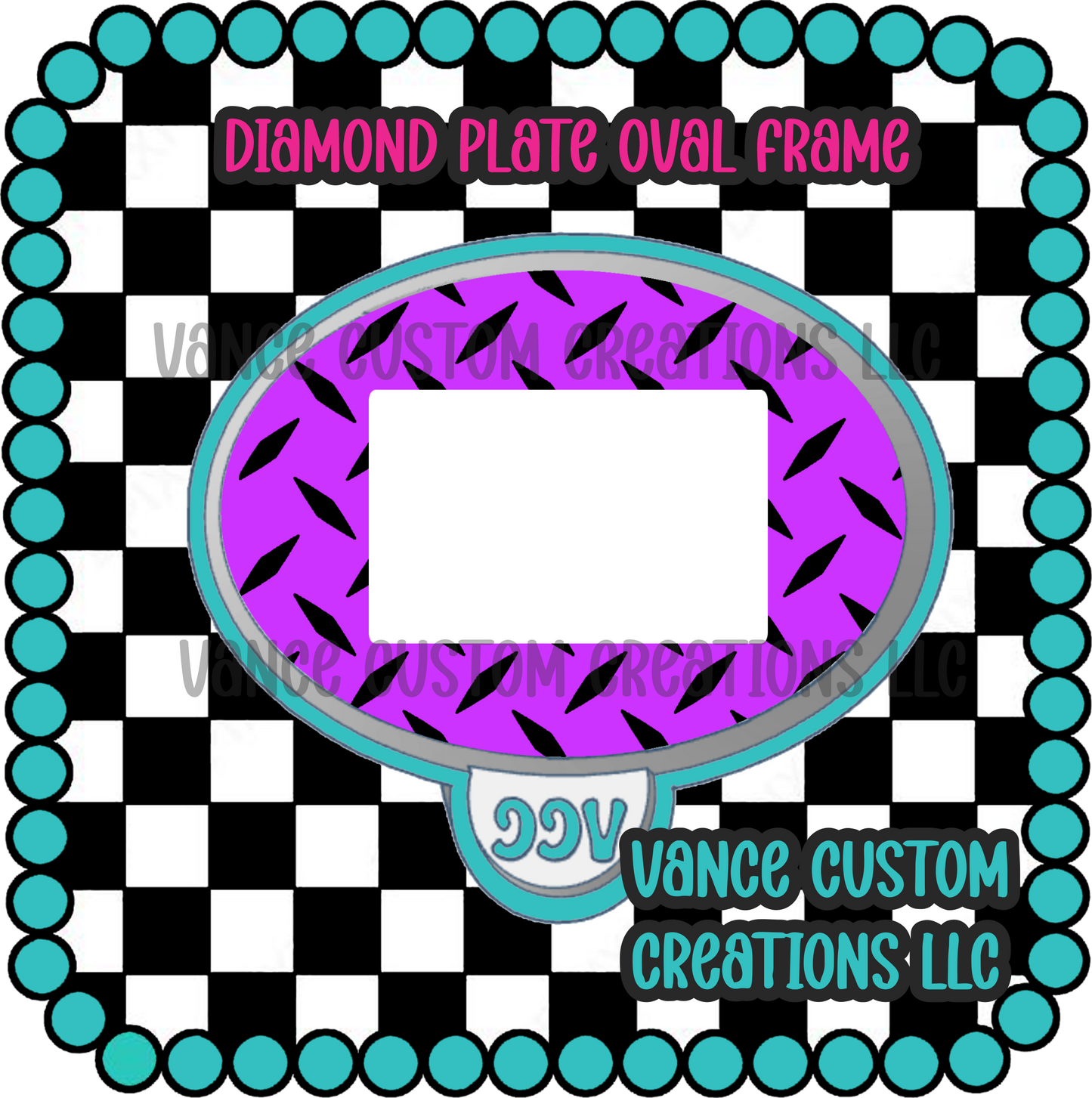 Diamond Plate Oval Frame Freshie Mold