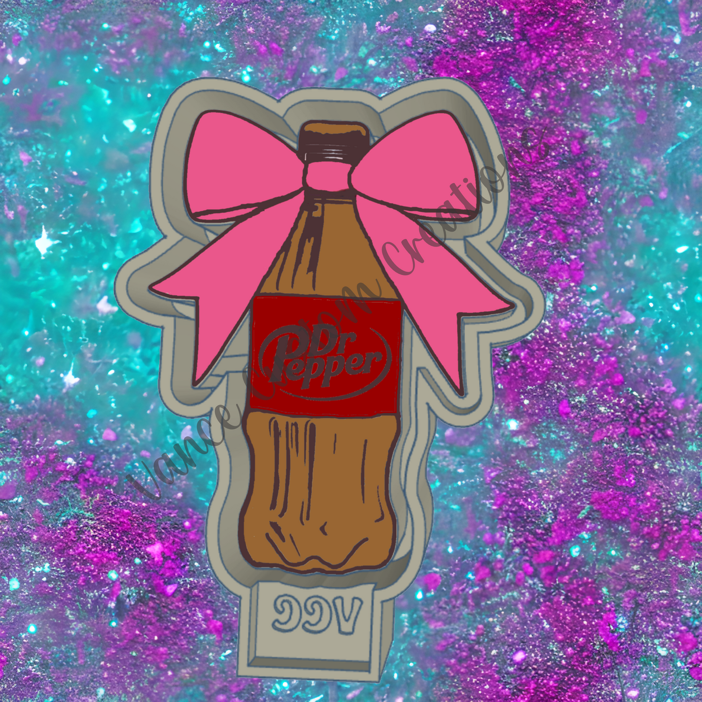 Dr Pepper with Bow Freshie Mold
