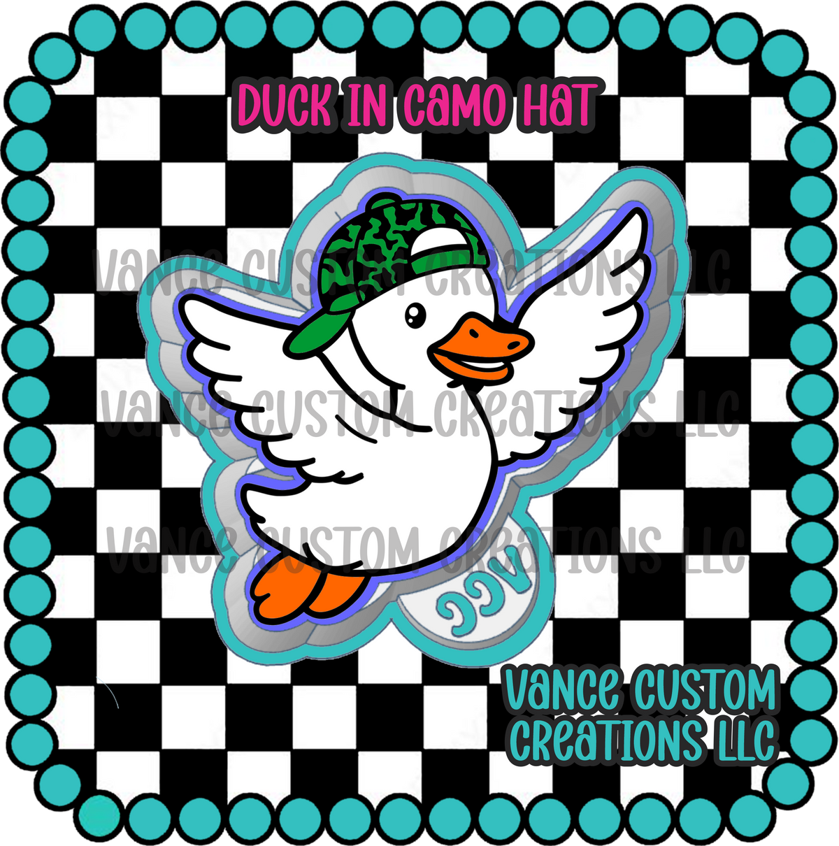 Duck in Camo Hat Freshie Mold