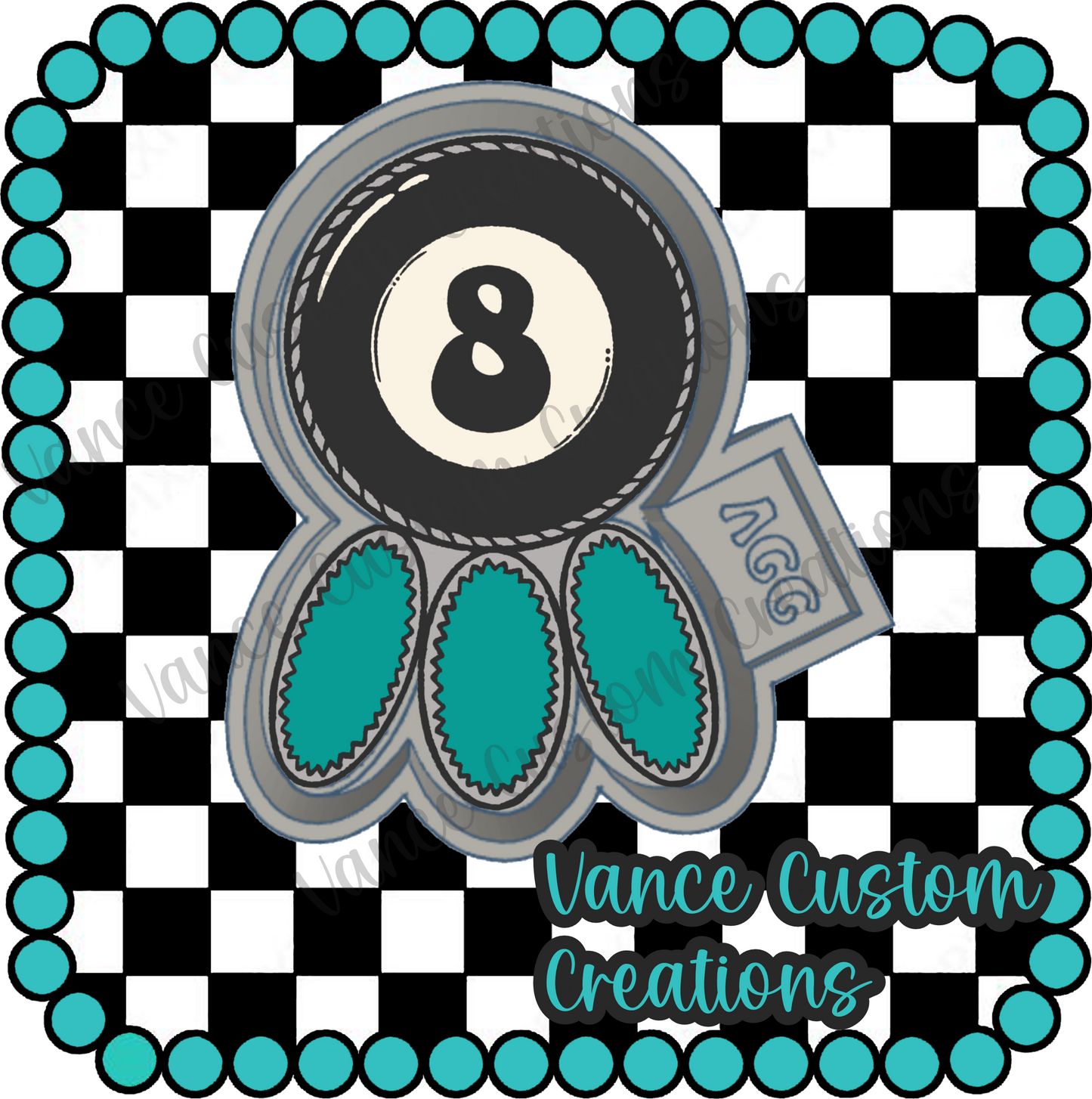 Eight Ball & Turquoise Freshie Mold