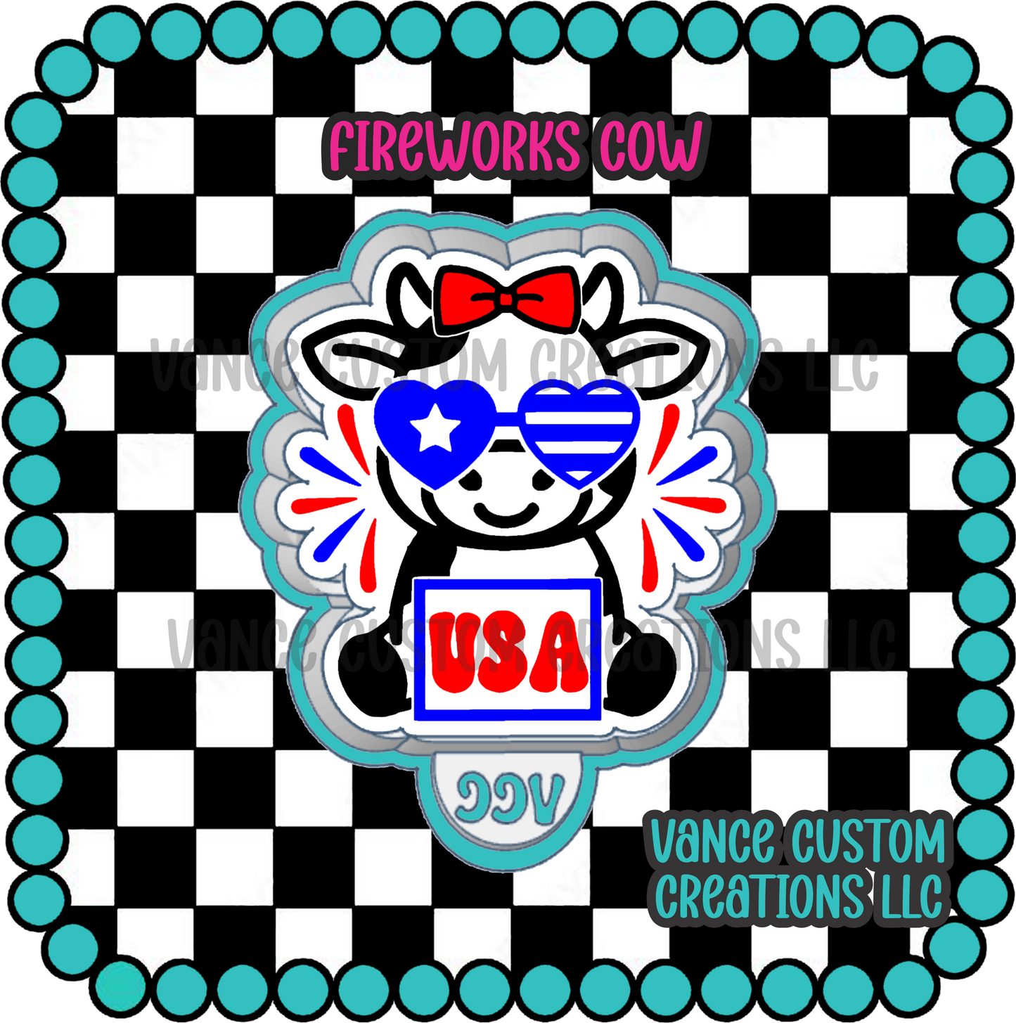 Fireworks Cow Freshie Mold