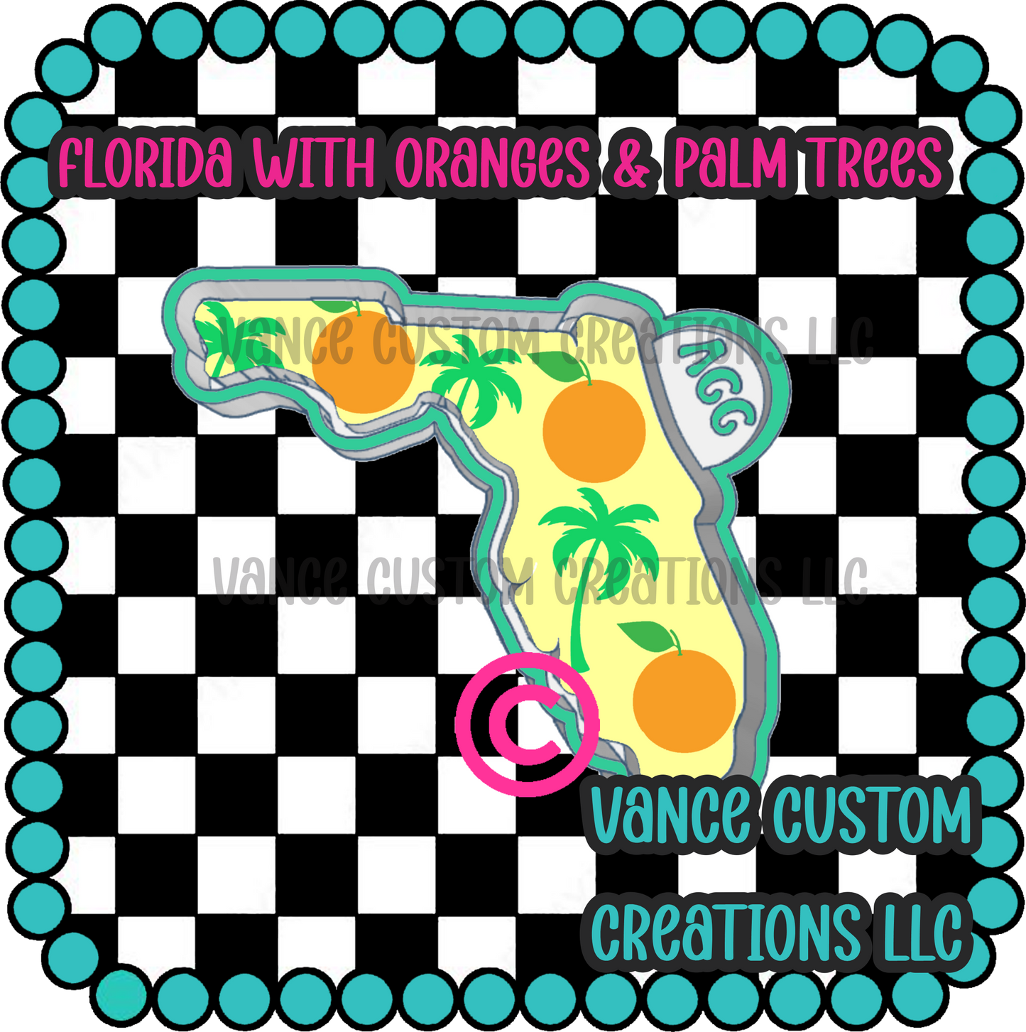 Florida with Oranges & Palm Trees Freshie Mold
