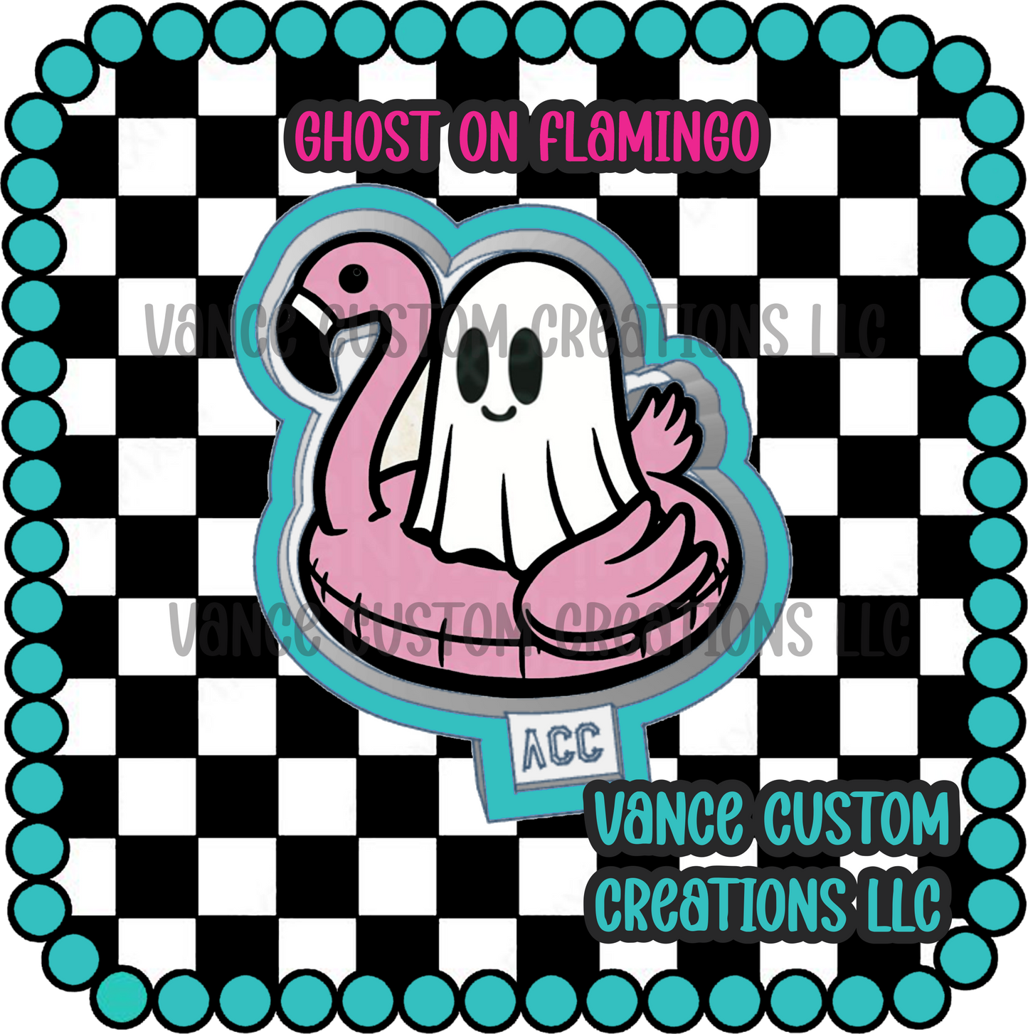 Ghost on a Flamingo Freshie Mold