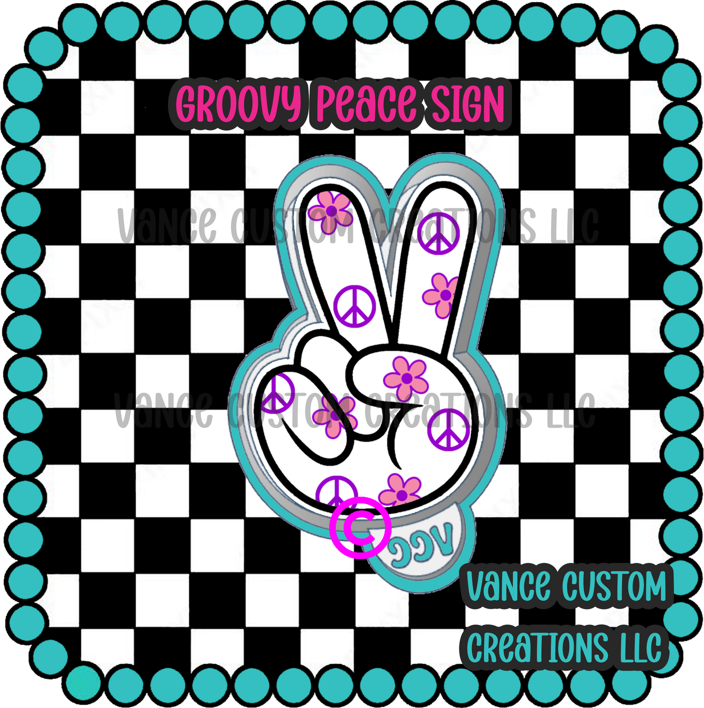 Groovy Peace Sign Freshie Mold