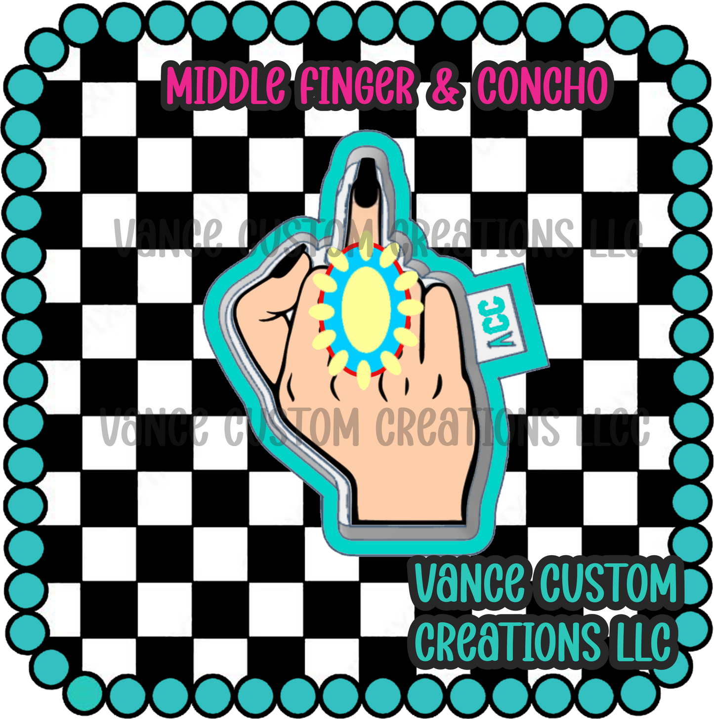 Middle Finger with Concho Freshie Mold