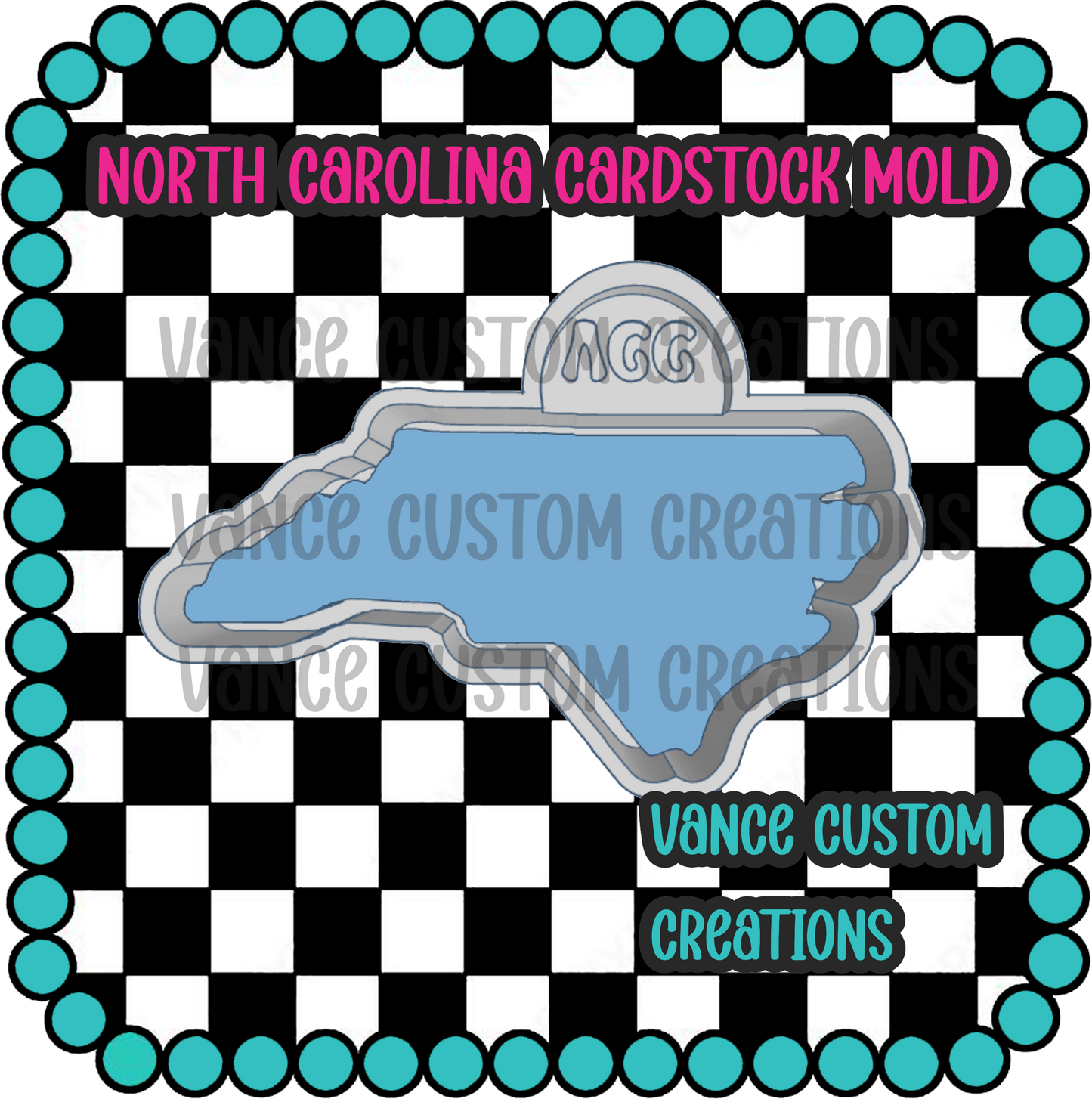 North Carolina Cardstock Freshie Mold