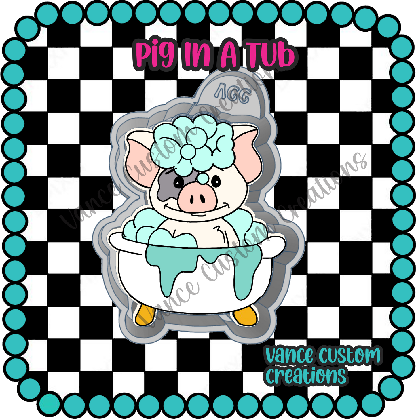 Pig In A Tub Freshie Mold