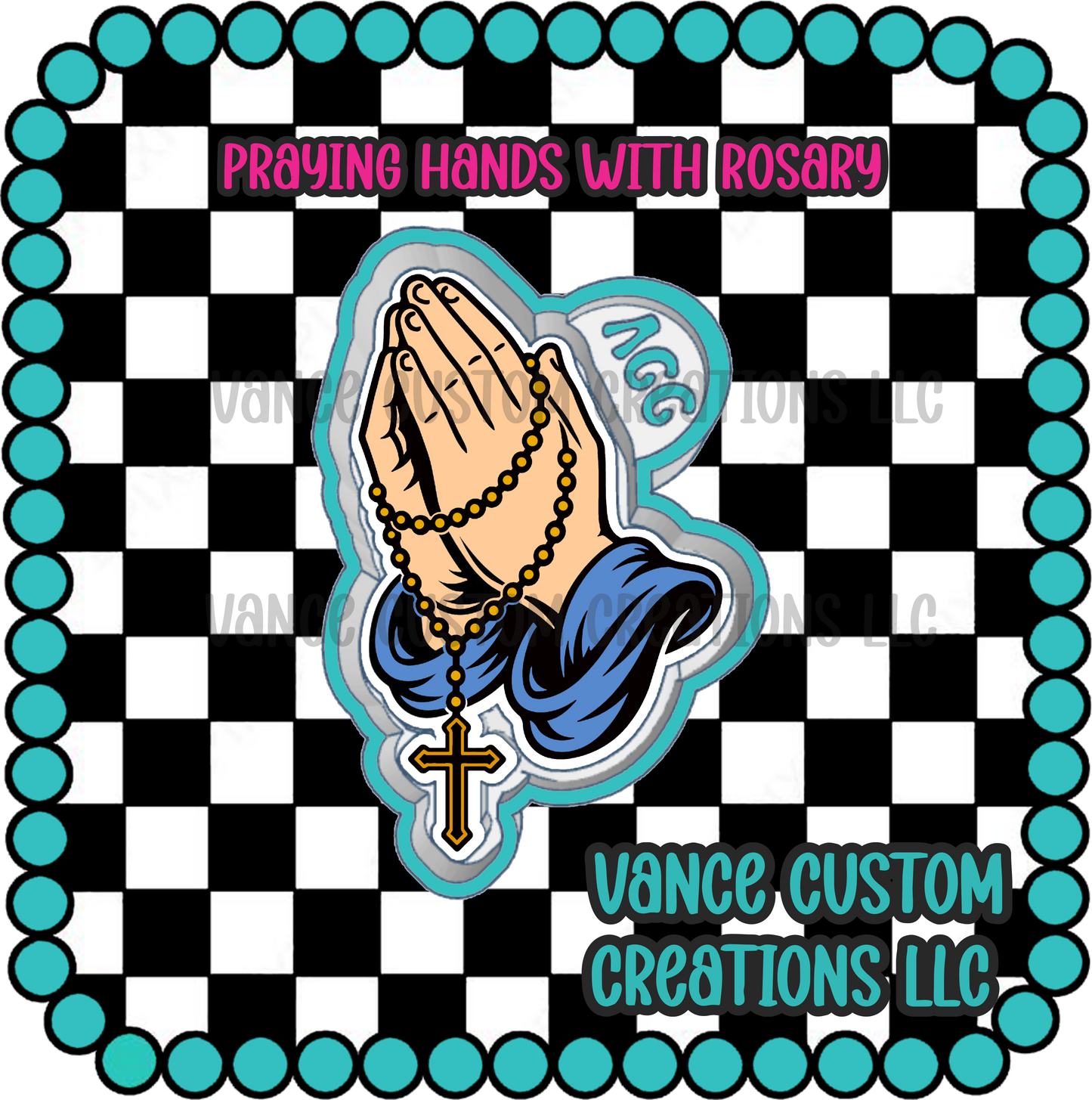 Praying Hands with Rosary Freshie Mold