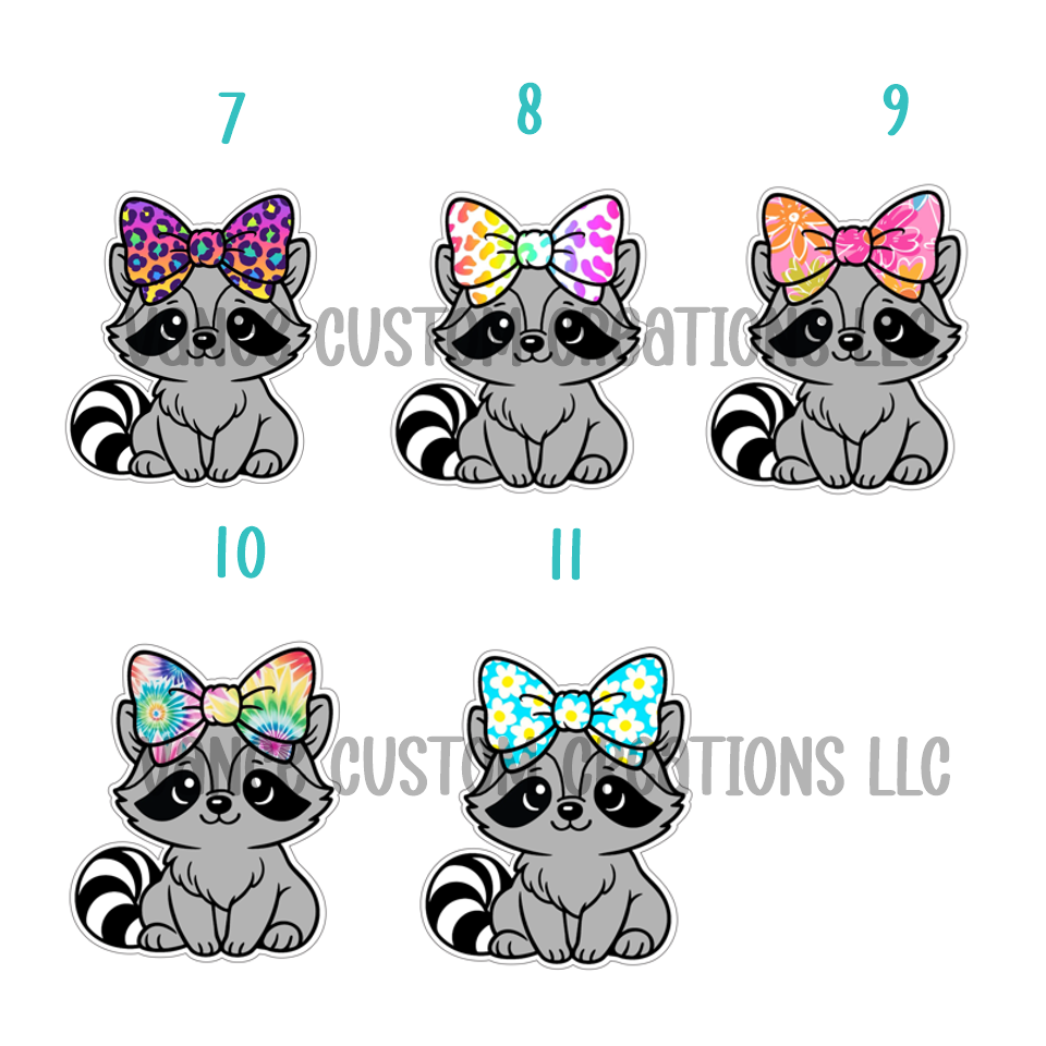 Raccoon with Bow Cardstock