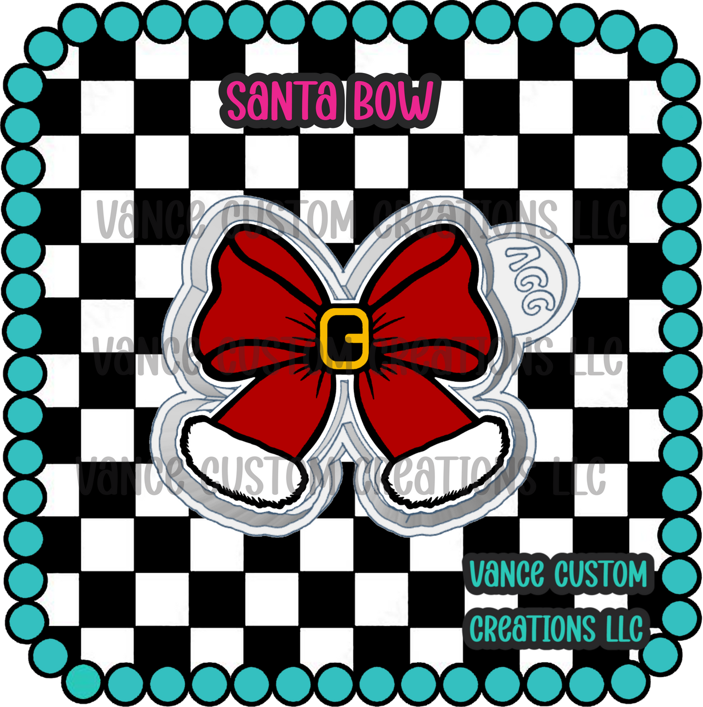 Santa Bow Freshie Mold