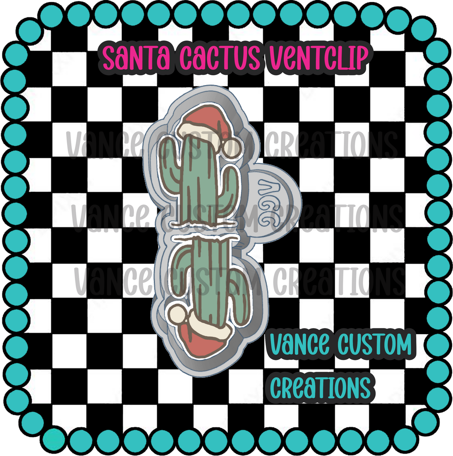 Santa Cactus Ventclips Freshie Mold