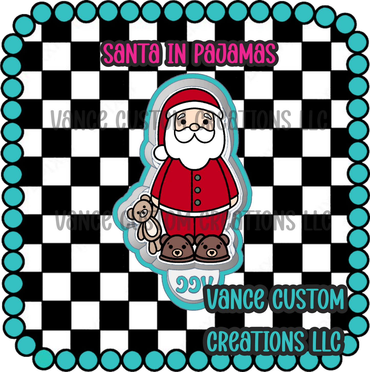 Santa in Pajamas Freshie Mold
