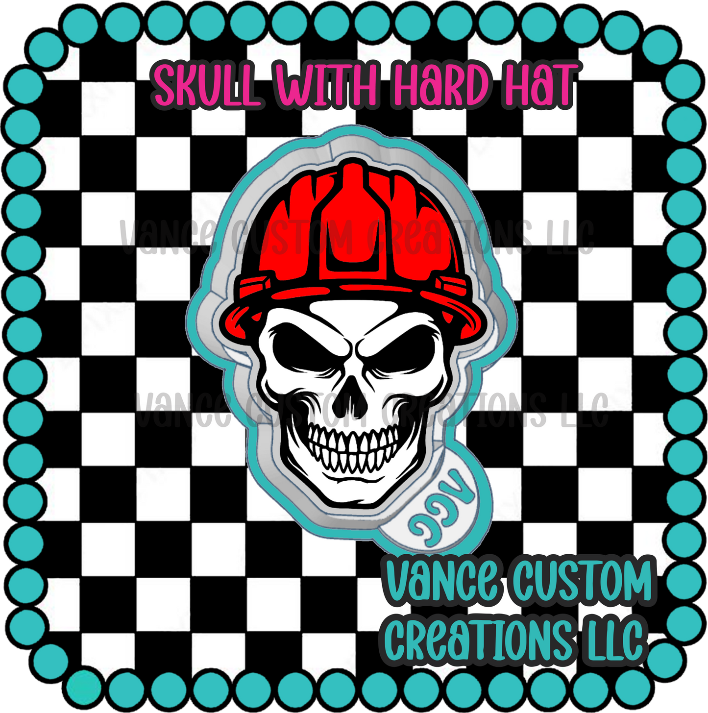 Skull with Hard Hat Freshie Mold