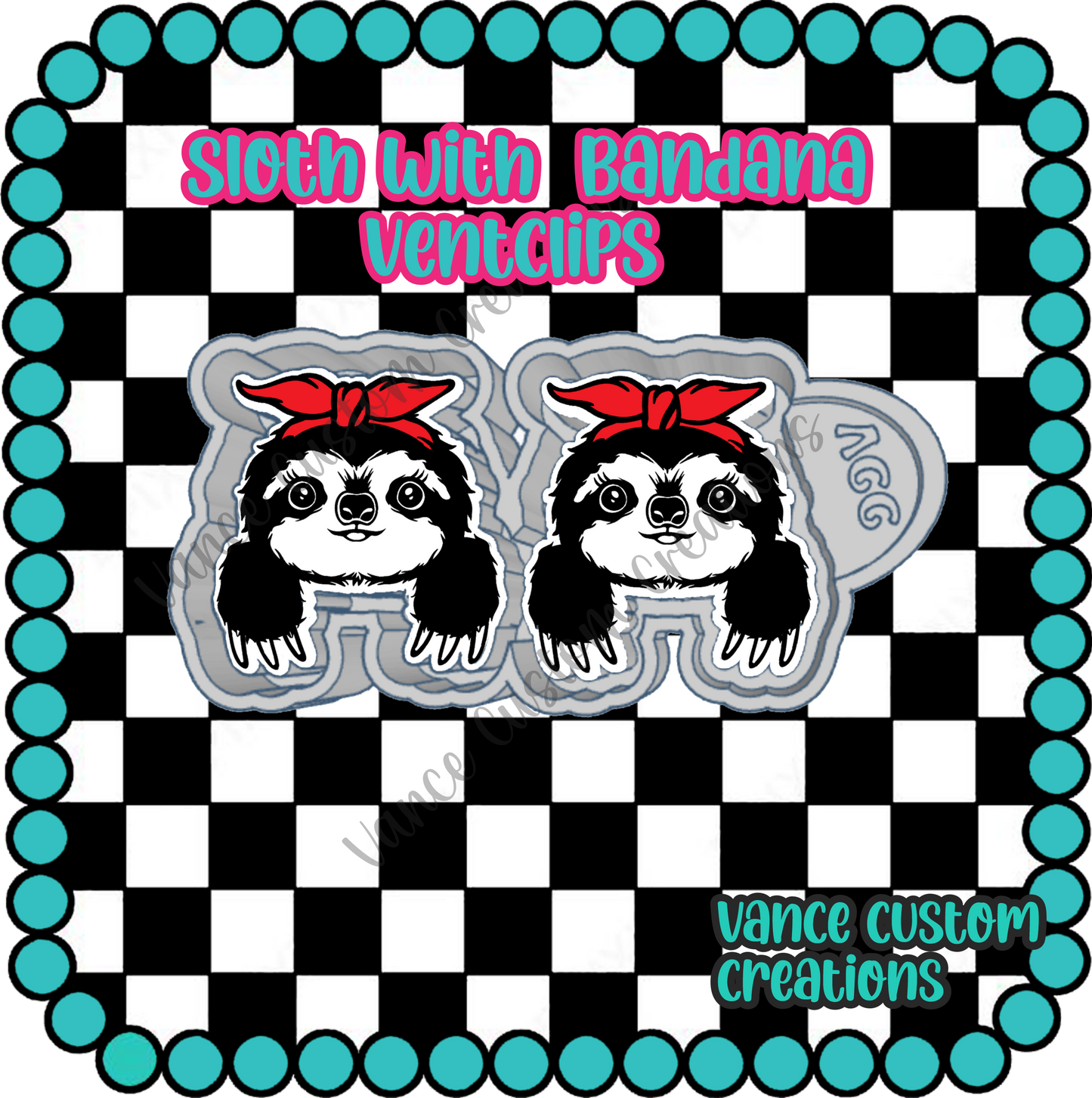 Sloth with Bandana Ventclips Mold