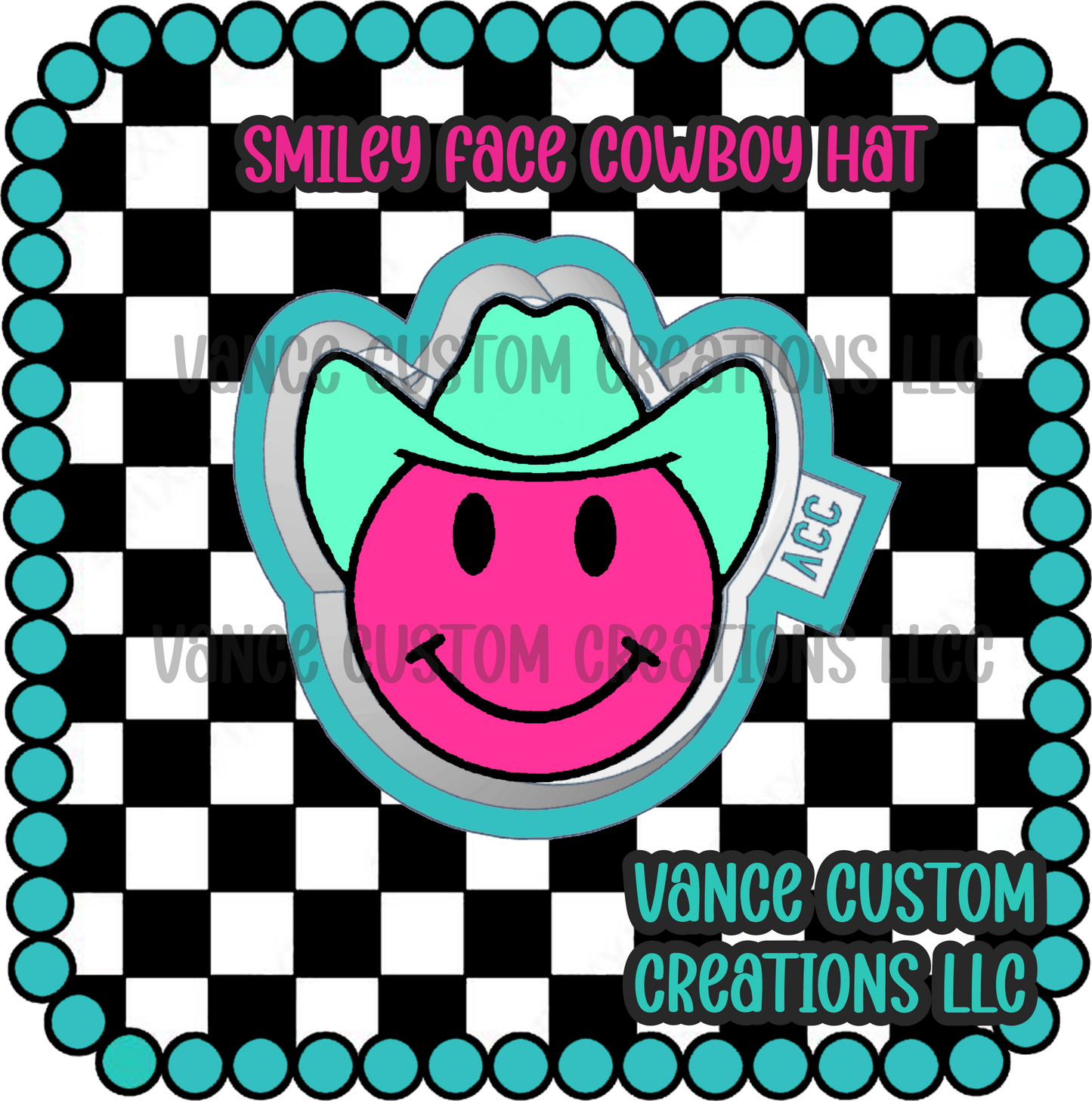 Smiley Face Cowboy Hat Freshie Mold
