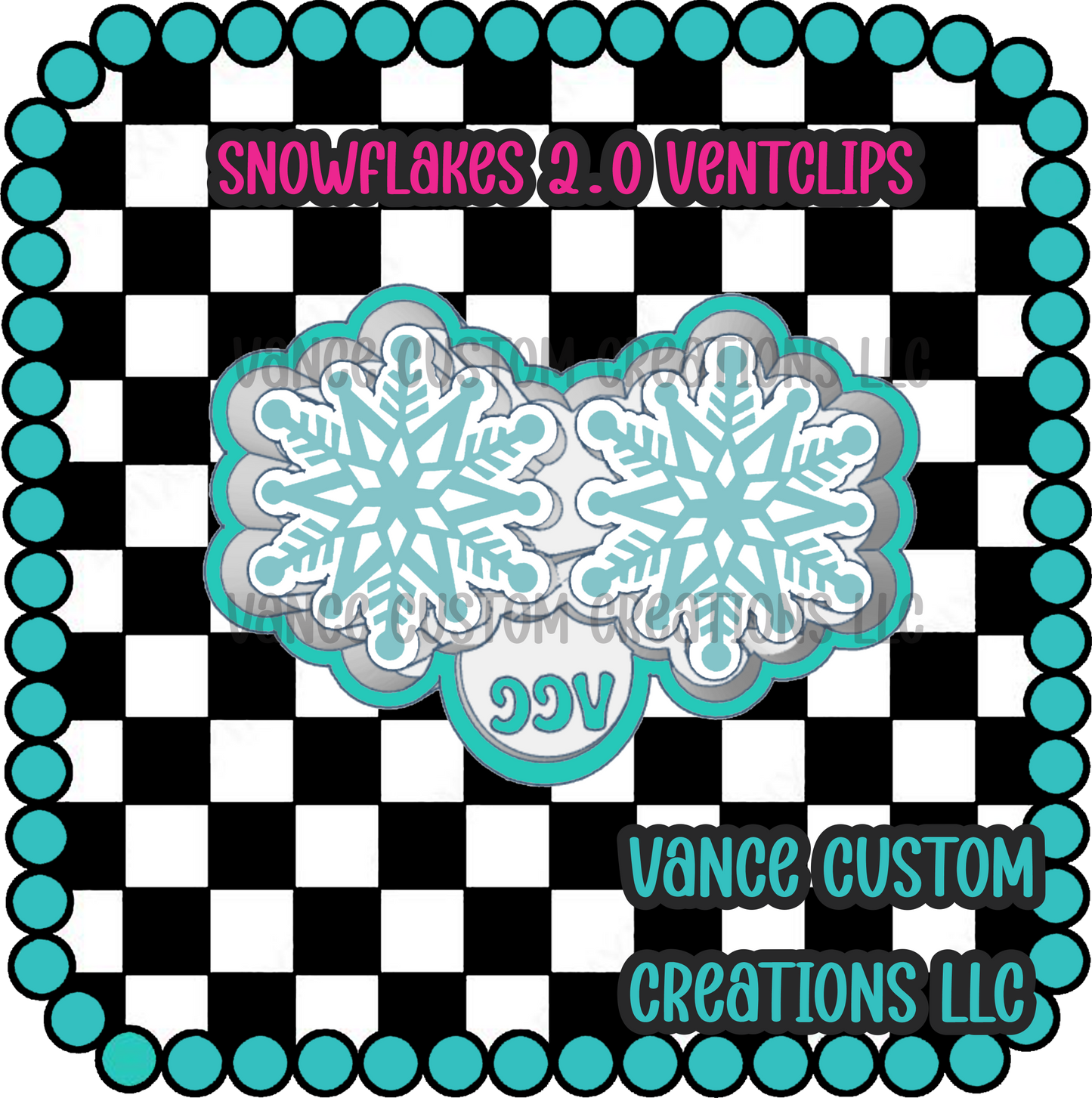 Snowflake 2.0 Ventclip Freshie Mold