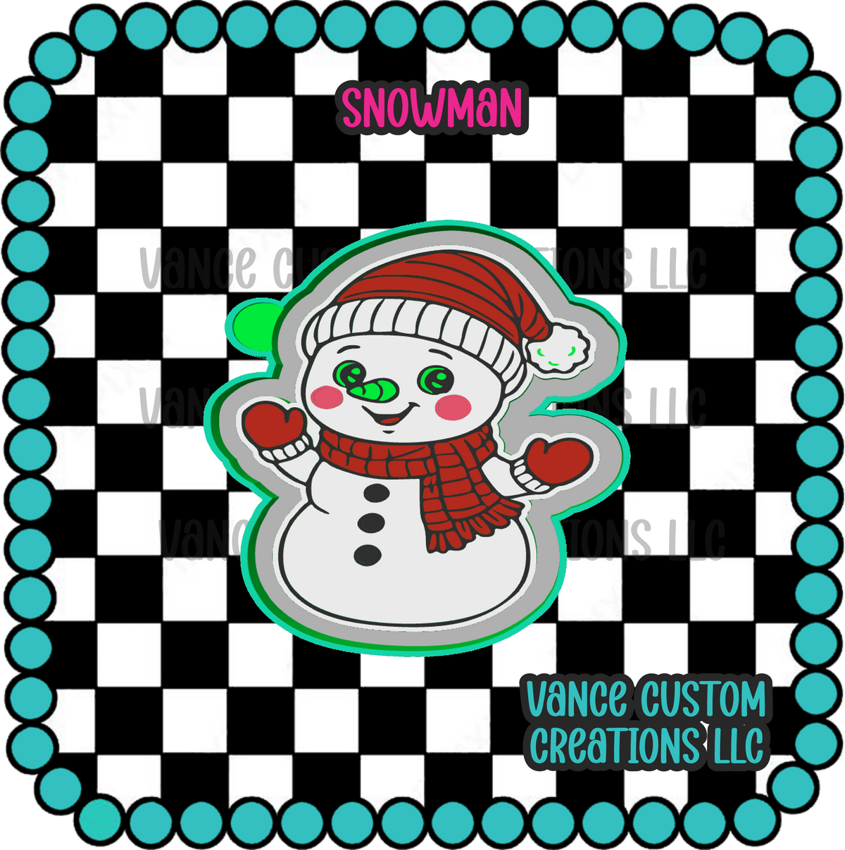 Snowman Freshie Mold