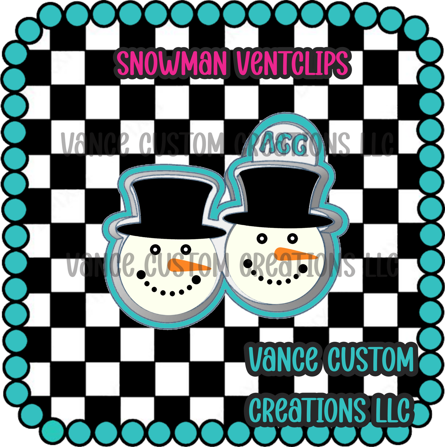 Snowman Ventclips Freshie Mold