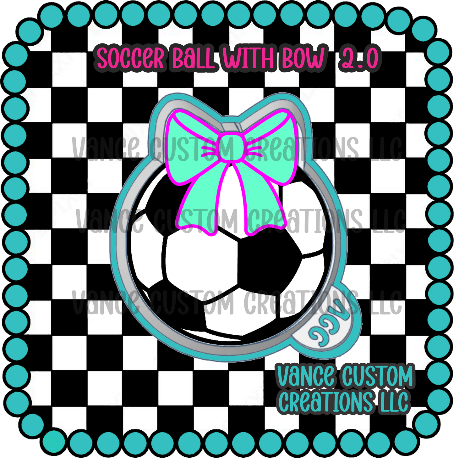 Soccer Ball with Bow 2.0 Freshie Mold