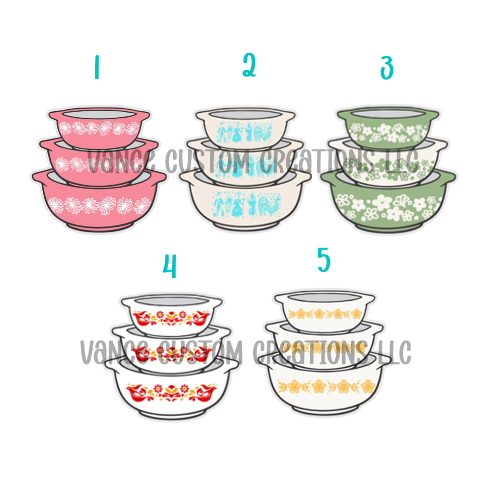 Stacked Pyrex Bowl Freshie Mold Cardstock