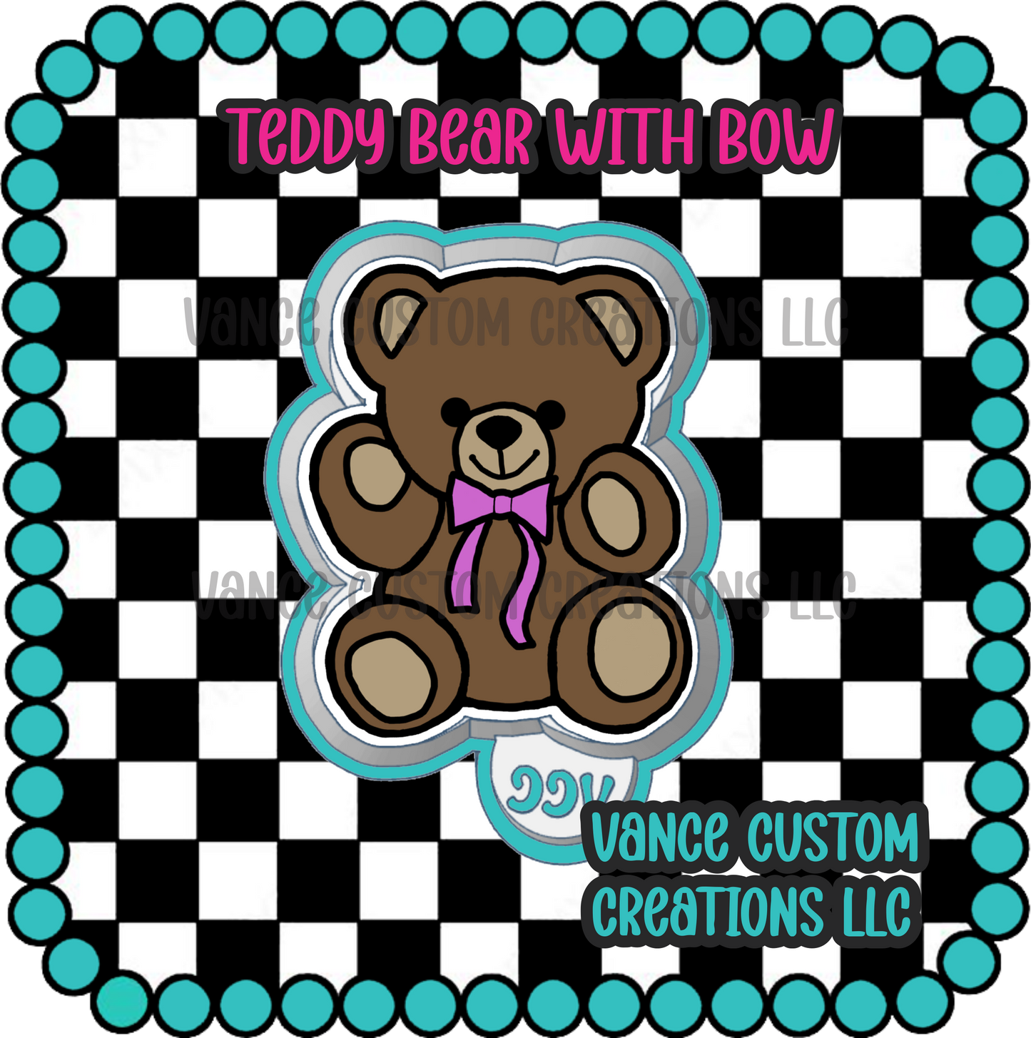 Teddy Bear with Bow Freshie Mold
