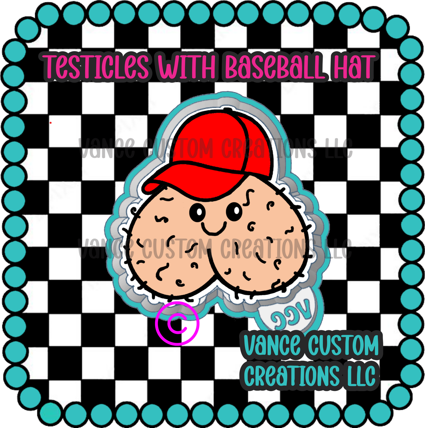 Testicles with Baseball Hat Freshie Mold