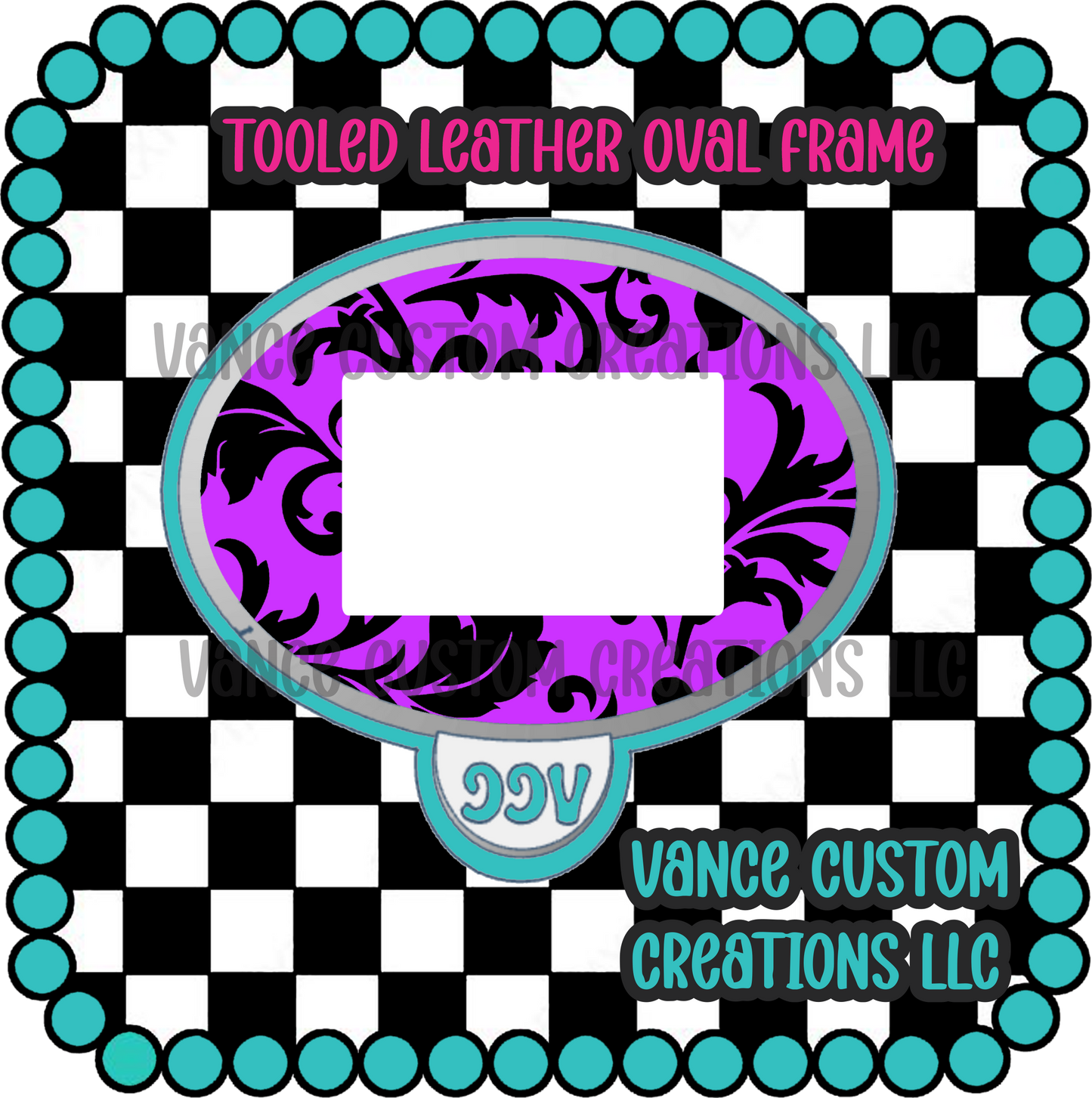 Tooled Leather Oval Frame Freshie Mold