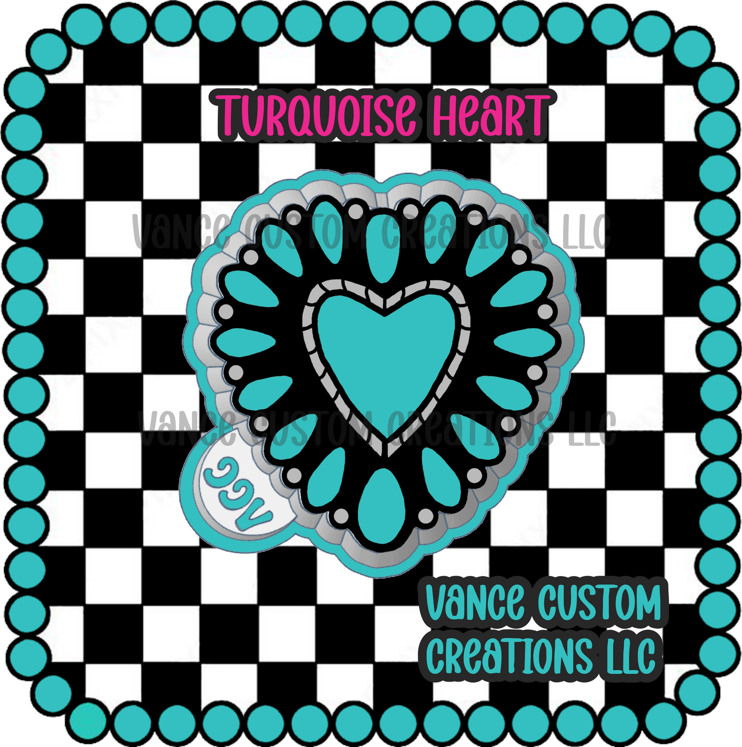 Turquoise Heart Freshie Mold