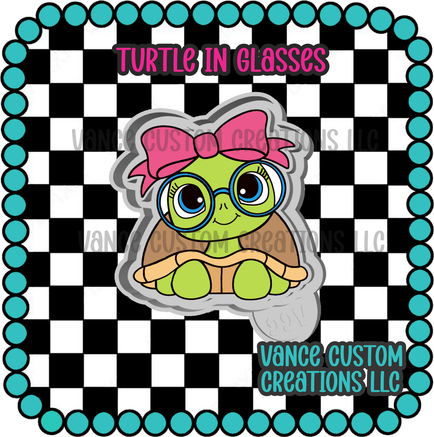 Turtle in Glasses Freshie Mold
