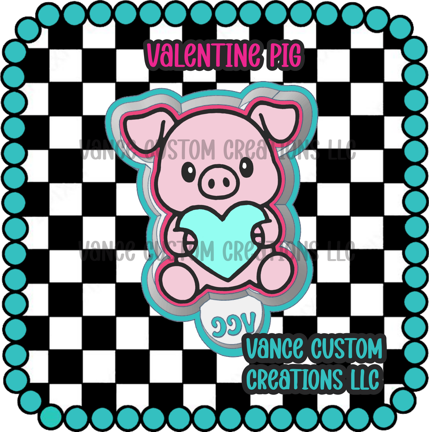 Valentine Pig Freshie Mold