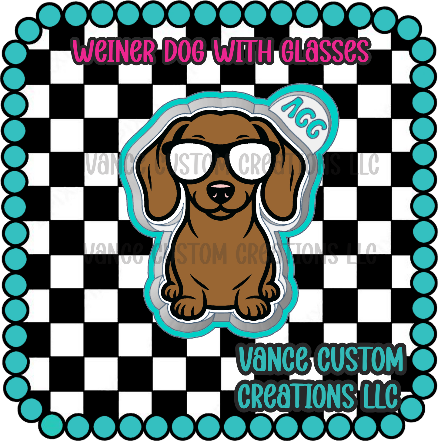 Weiner Dog with Glasses Freshie Mold