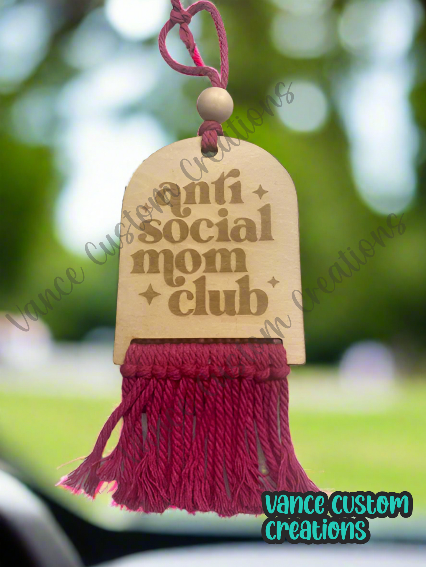 Anti Social Moms Club Car Charm