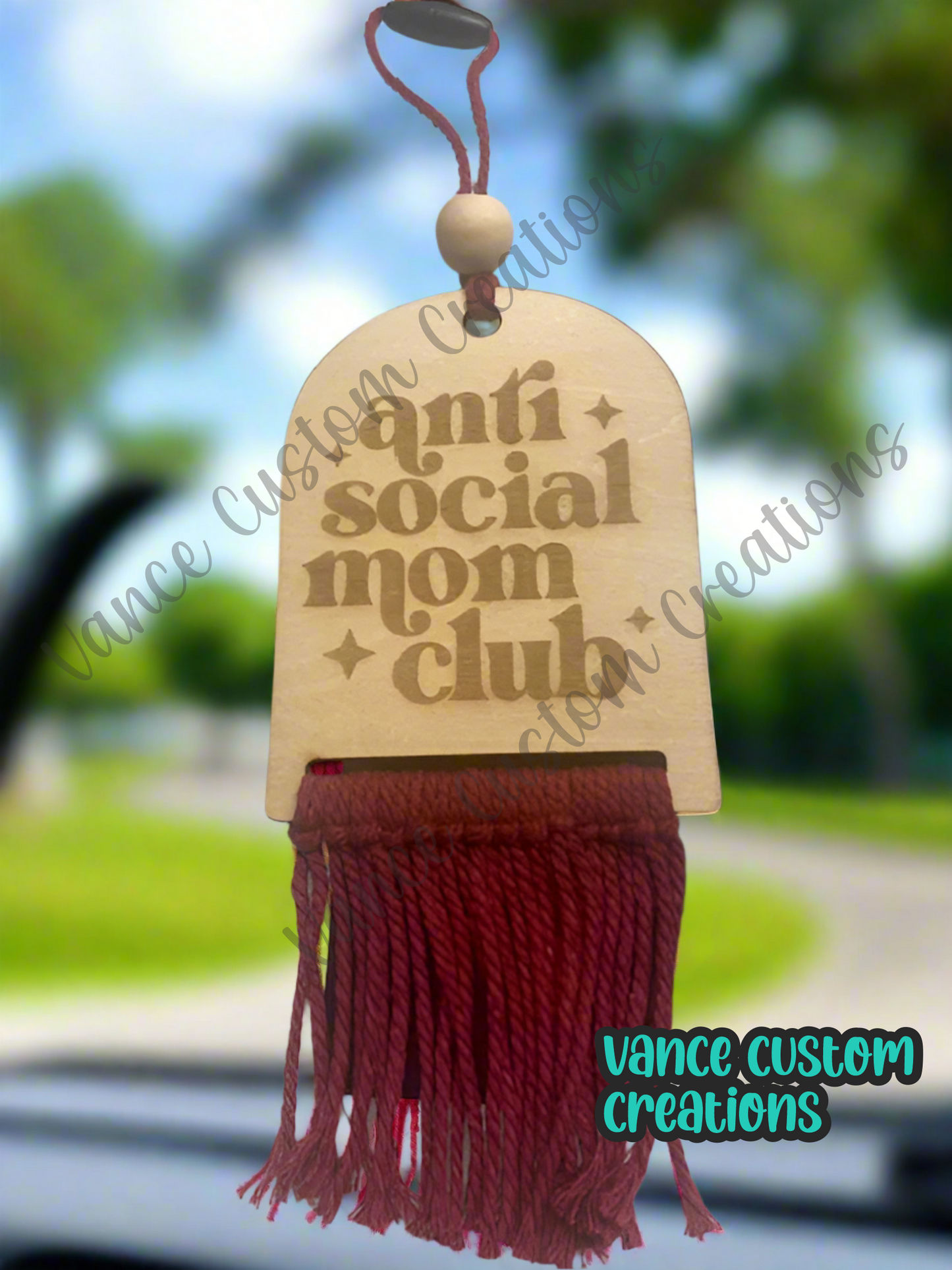 Anti Social Moms Club Car Charm