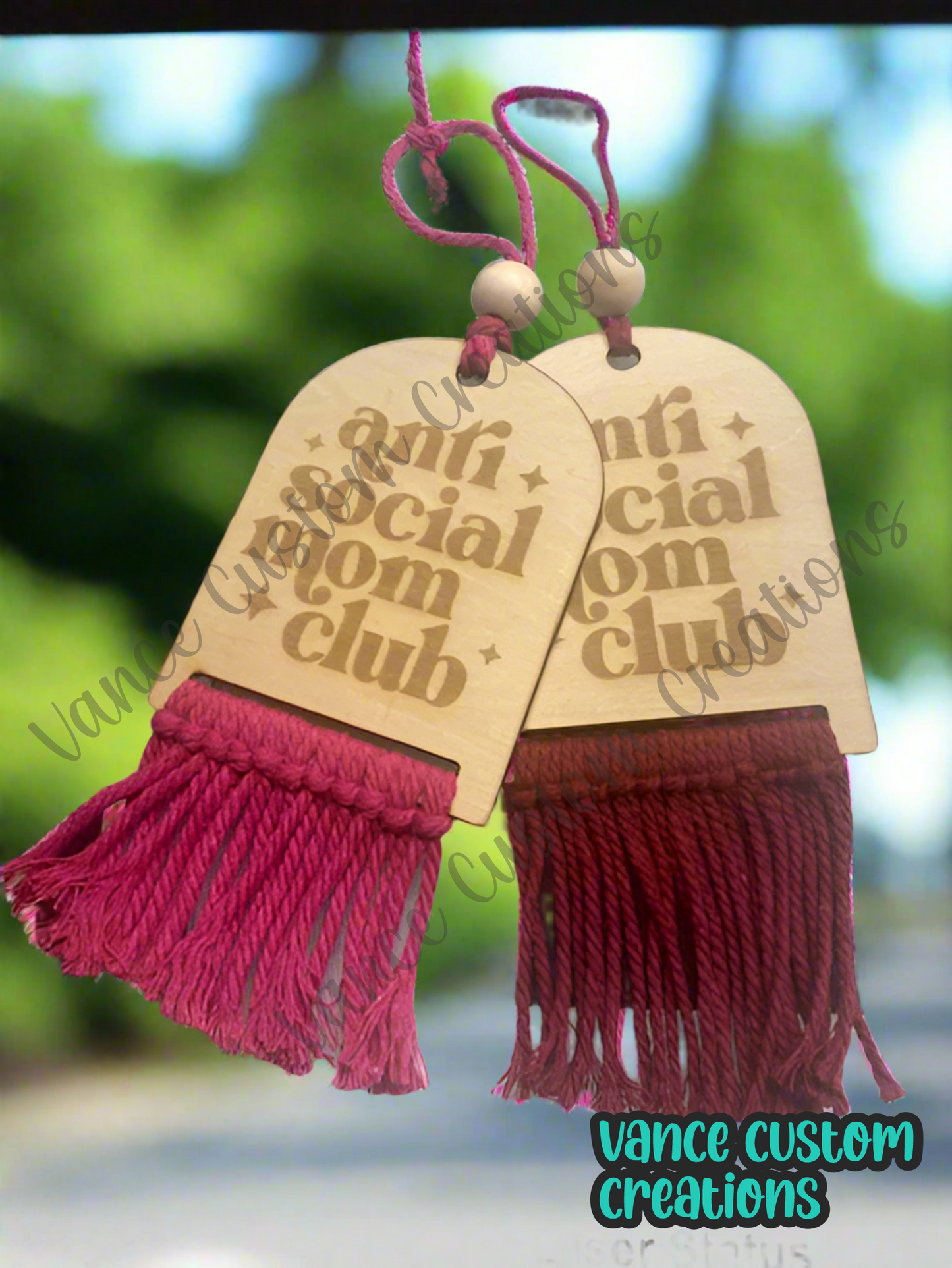 Anti Social Moms Club Car Charm